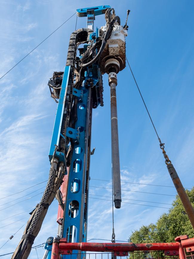 More than 4km kilometres has been drilled across 100 boreholes, like this, in Melbourne’s southeast.