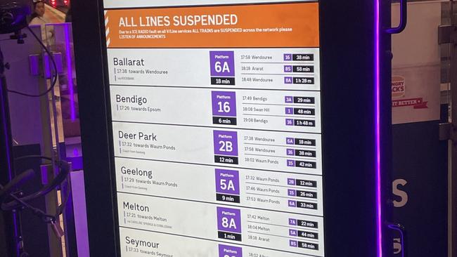 V/Line services were down on Friday evening.