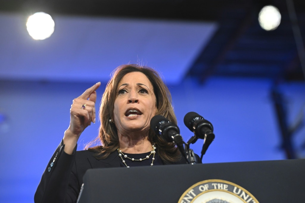 Harris urges US to turn page on Trump ‘chaos’ in mass White House rally