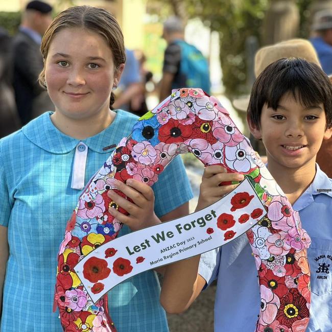 School captains at Maria Regina Catholic Primary School, Avalon, Sybella Boon and Patrick Drake. Picture: Supplied