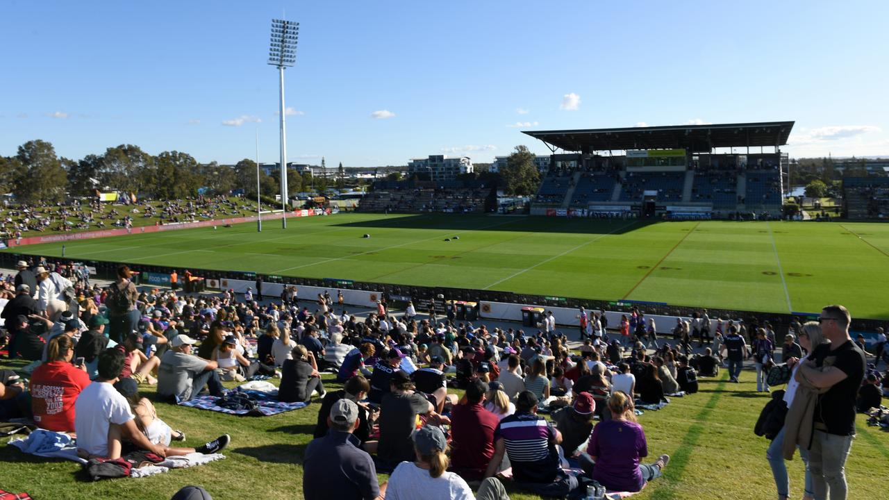 Sections of the Sunshine Coast crowd failed to social distance.