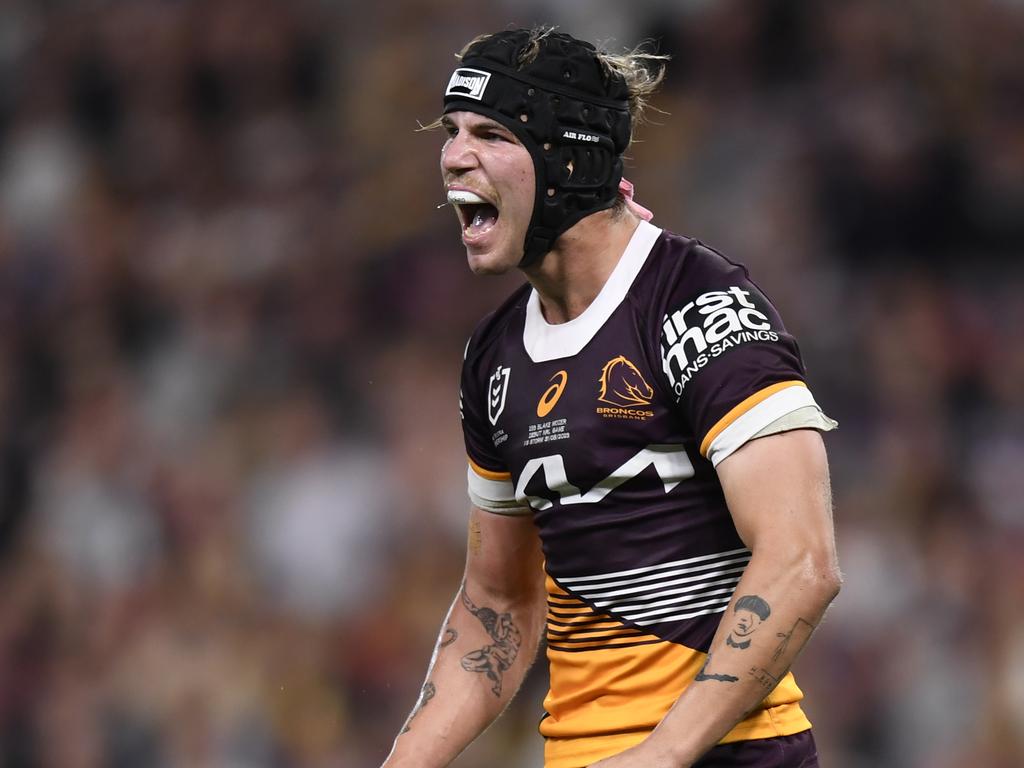 Blake Mozer playing for the Broncos against the Storm last season. Picture: NRL Photos