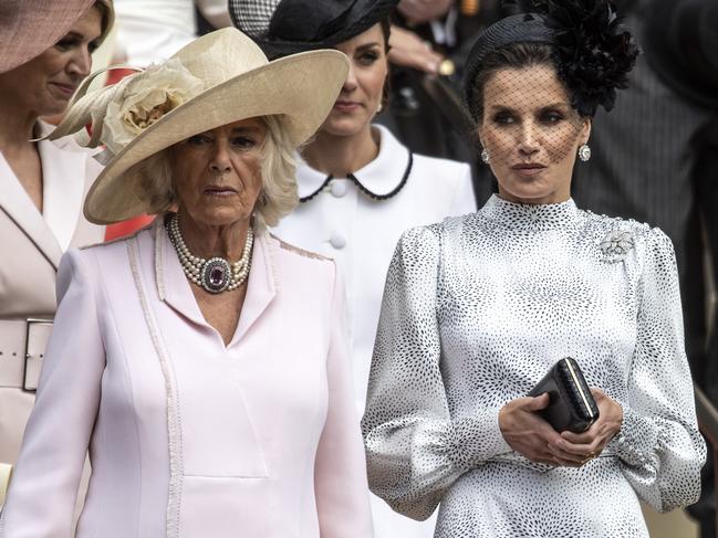 Letizia, right, is also close with Camilla, the Duchess of Cornwall. Picture: AP