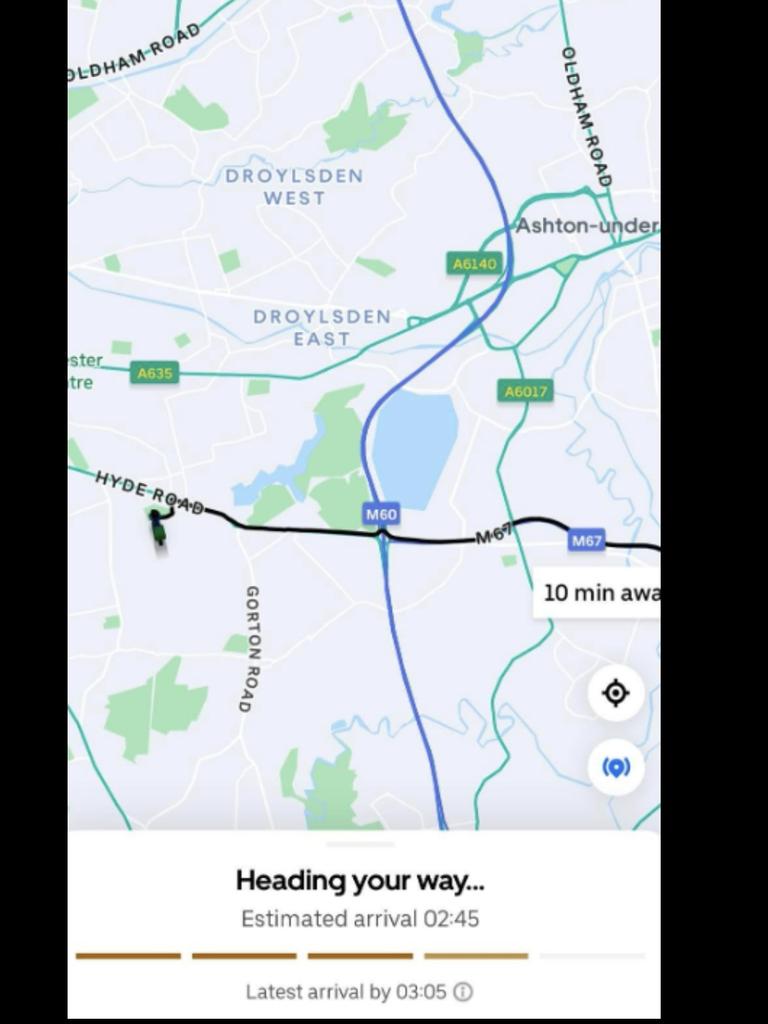 She could track the driver getting closer on the map function. Picture: Facebook