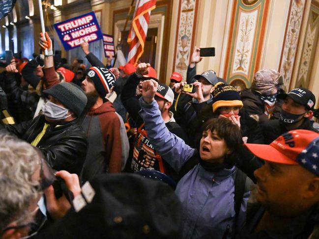 Trump supporters protest inside the US Capitol on January 6, 2021. Picture: Roberto Schmidt/AFP