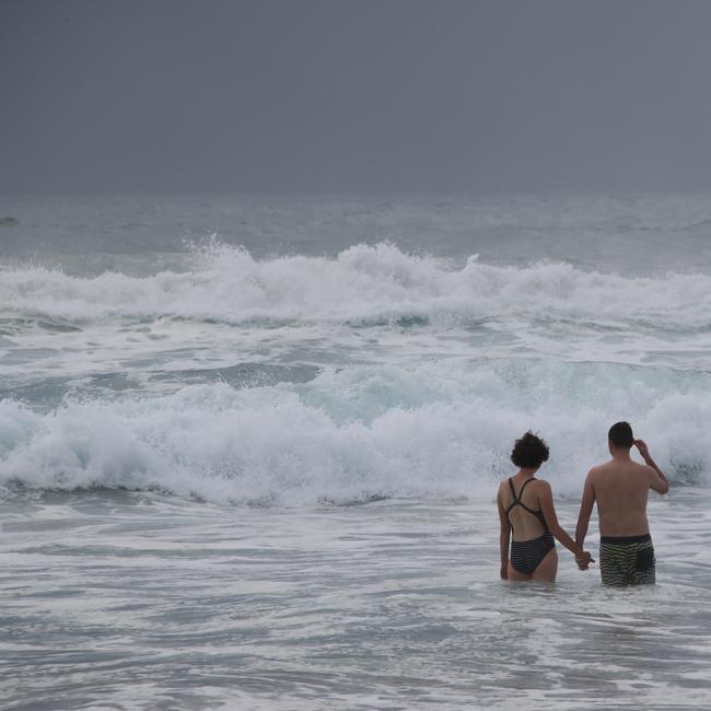 Day three of the Gold Coast lockdown. Going for a swim at Broadbeach.. Picture Glenn Hampson