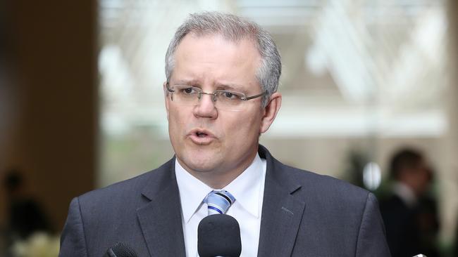 Immigration minister Scott Morrision speaks to the media during the Liberal Party of Australia 57th Federal Council held at the Sofitel Hotel on Saturday, June 28, 2014, in Melbourne, Australia.  Picture: Hamish Blair