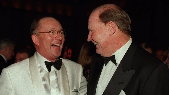 Good friends Lloyd Williams and Kerry Packer at the opening of Crown Casino back in 1997.