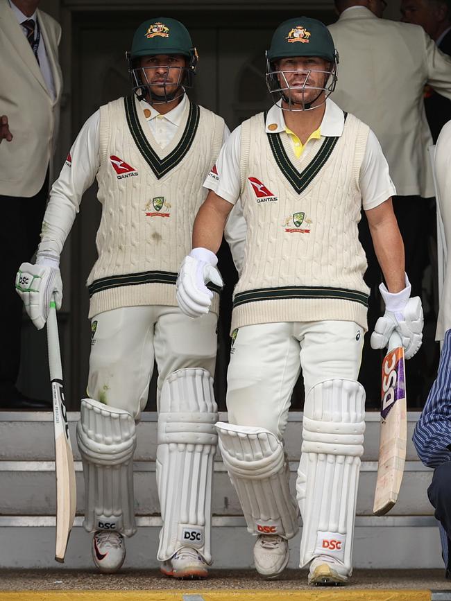 Usman Khawaja and David Warner open the batting for Australia. Picture: Getty