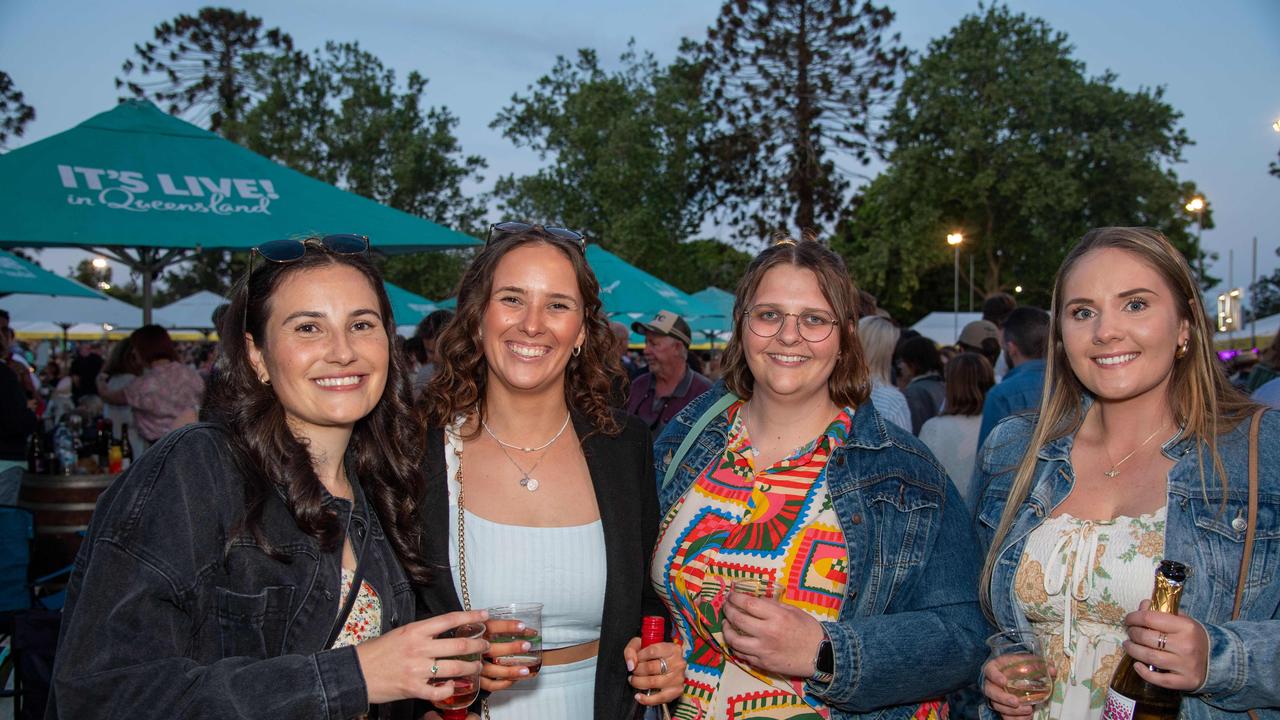 (From left) Jordan Perry, Kaitlyn Bradshaw, Katelyn Kelso and Megan Fanning. Toowoomba Carnival of Flowers Festival of Food and Wine. Saturday, September 14, 2024. Picture: Nev Madsen