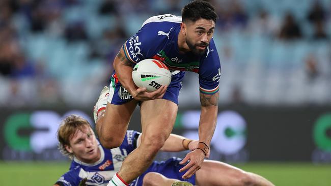 Shaun Johnson starred in the Warriors’ win over the Bulldogs at Accor Stadium. Picture: Getty Images