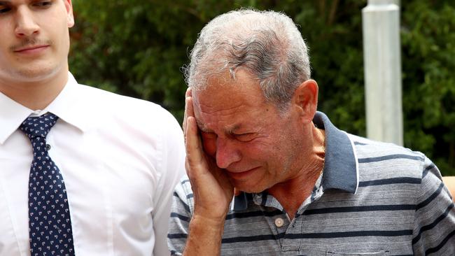 Ms Marsden’s distraught grandfather Giuseppe Costa outside court. Picture: Toby Zerna