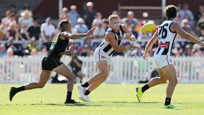 Adam Treloar missed Round 1 after injuring his hamstring in the Marsh Series. Picture: Michael Klein