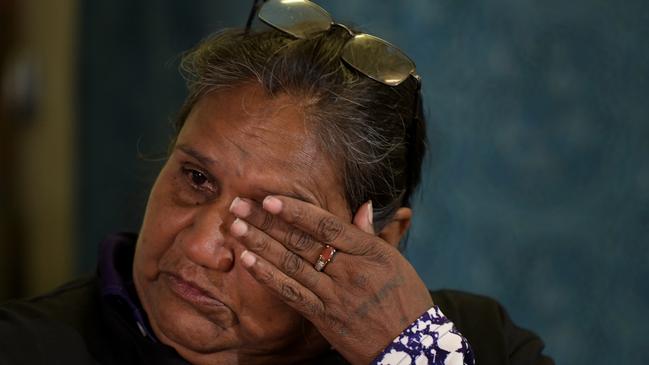 Grieving grandmother Glenda Mippy wipes away tears as she recalls how her quiet grandson cried out for help. Picture: NCA NewsWire / Sharon Smith