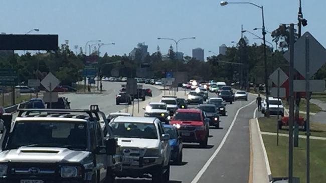 Heavy traffic on Sundale Bridge in Southport on the Queens Birthday Monday. Picture: Michael Saunders