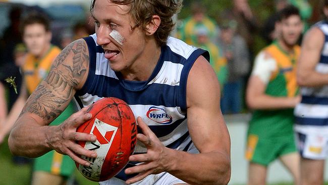 Former Albion player Todd Finco is now among the best in the Central Highlands Football League. Picture: Adam Elwood