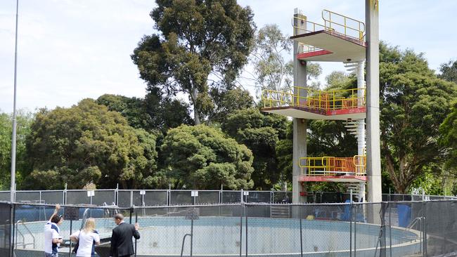 The Harold Holt Swimming Pool’s dive tower will remain off limits and restored as a “monument”. Picture: Josie Hayden