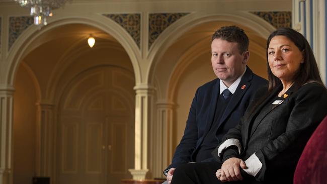 Tasmanian Launch of National Palliative Care Week, terminal cancer sufferer Peter Rasmussen and Palliative Care Tasmania CEO Veney Hiller at Government House Tasmania. Picture: Chris Kidd