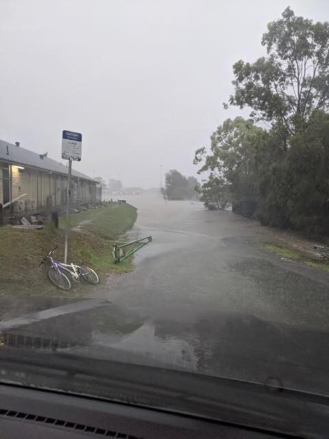 A flooded Nerang Bulls rugby club. Supplied.