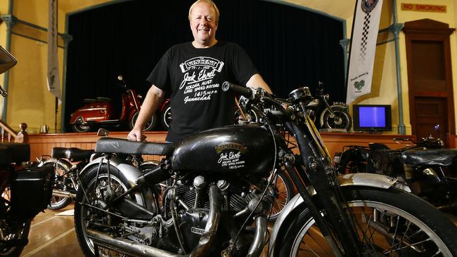 Peter Bender paid more than $1 million to score this rare motorcycle, which is on show at the Richmond Town Hall Classic Motorcycle Show this week. Picture: MATT THOMPSON