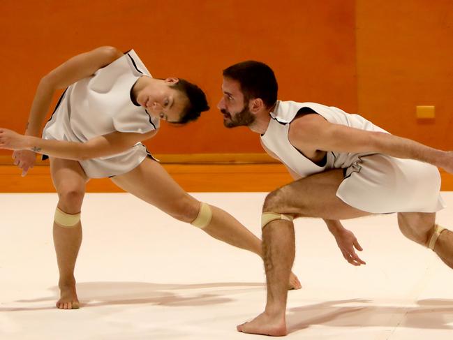 19/04/2018: Tara Jade Samaya and Richard Cilli perform a rehearsal for a new production called "Common Ground" at the Chunky Move dance company in Melbourne. Stuart McEvoy for The Australian.