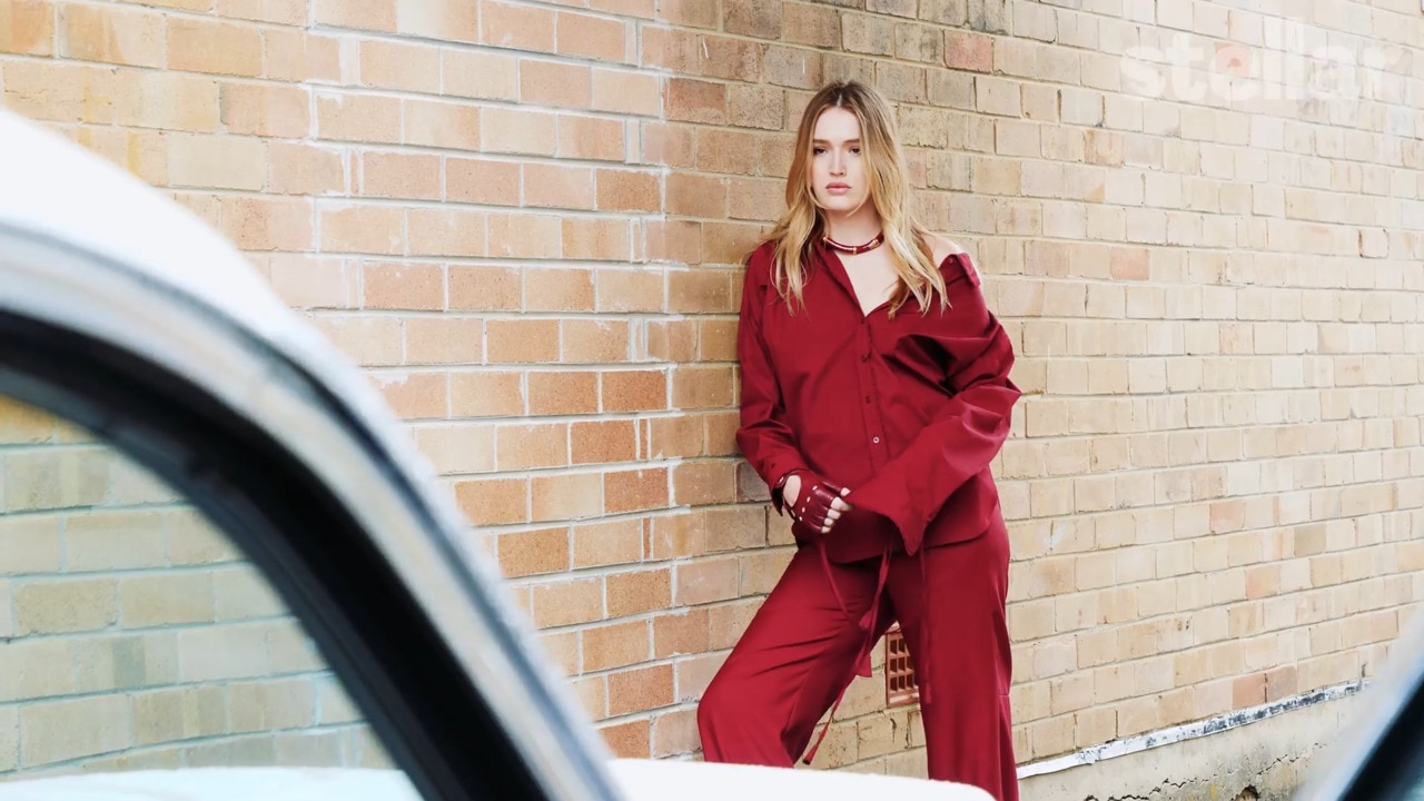 Maddison Brown on set for Stellar