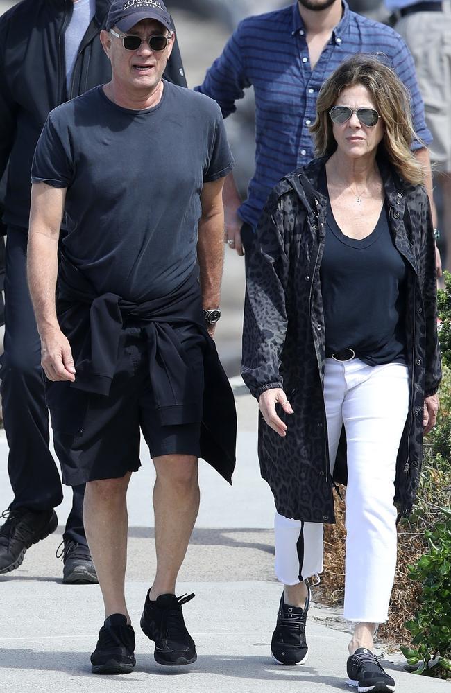 Tom Hanks his wife Rita Wilson have both tested positive to coronavirus in Australia. Picture: Backgrid