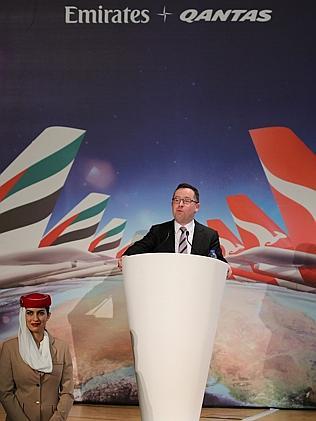 Alan Joyce at a press conference in Dubai last year.