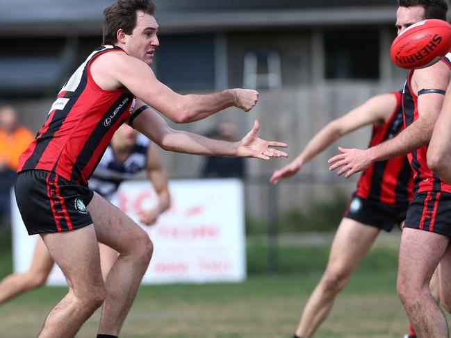 Tyler Faulkner of Blackburn in action during the EFL (Div 1) between Blackburn and Doncaster on Saturday, August 26, 2017 in Mitcham, Victoria, Australia.Picture: Hamish Blair