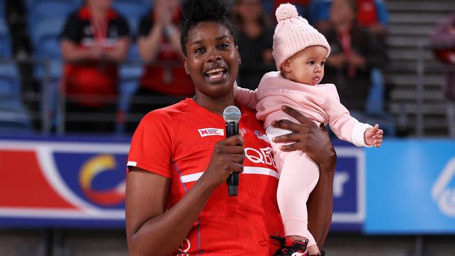 Romelda Aiken-George took a chance on linking with the Swifts as a training partner last season and ended up playing her 200th national league match and helping the Swifts to the Super Netball grand final. Photo: Getty Images