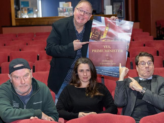Yes, Prime Minister cast members (L-R): Christopher Bunworth, Bard Ashworth (back) Petrie Porter, Jeff Keogh. Picture: Ben Armitage
