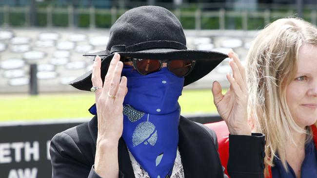 Karla Rose Heath covered her face after being given a suspended sentence. Picture: NCA NewsWire/Tertius Pickard