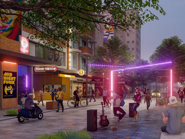 The report proposes neon lights throughout the suburb.