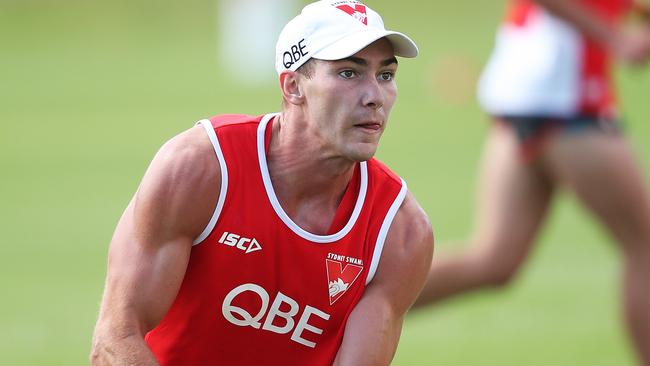 Sydney recruit Jackson Thurlow at pre-season training. Picture: Phil Hillyard