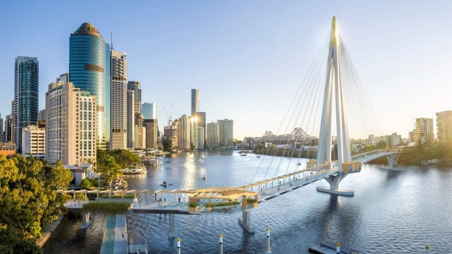 A render of the striking new bridge design. Picture: PD Online/Brisbane City Council.