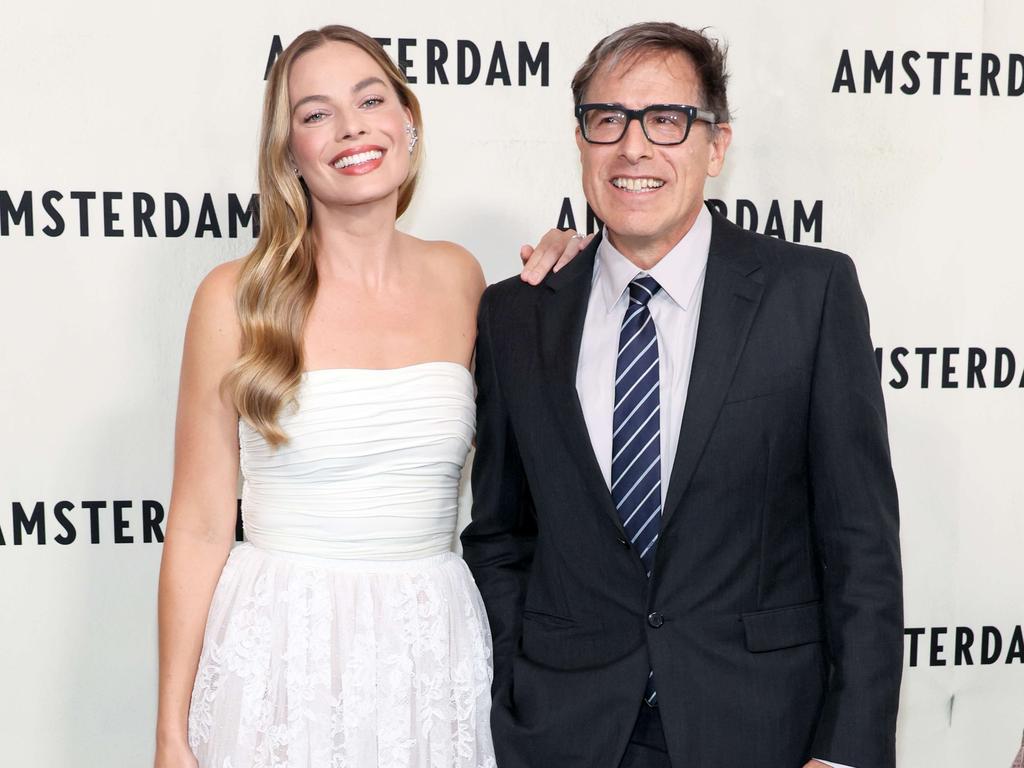 Margot Robbie and David O. Russell at the premiere. Picture: Dia Dipasupil/Getty Images/AFP