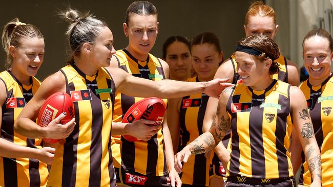 Hawthorn has six players including Emily Bates (left) and Tilly Lucas-Rodd (right) in the 2024 All-Australian squad. Picture: Michael Willson / Getty Images