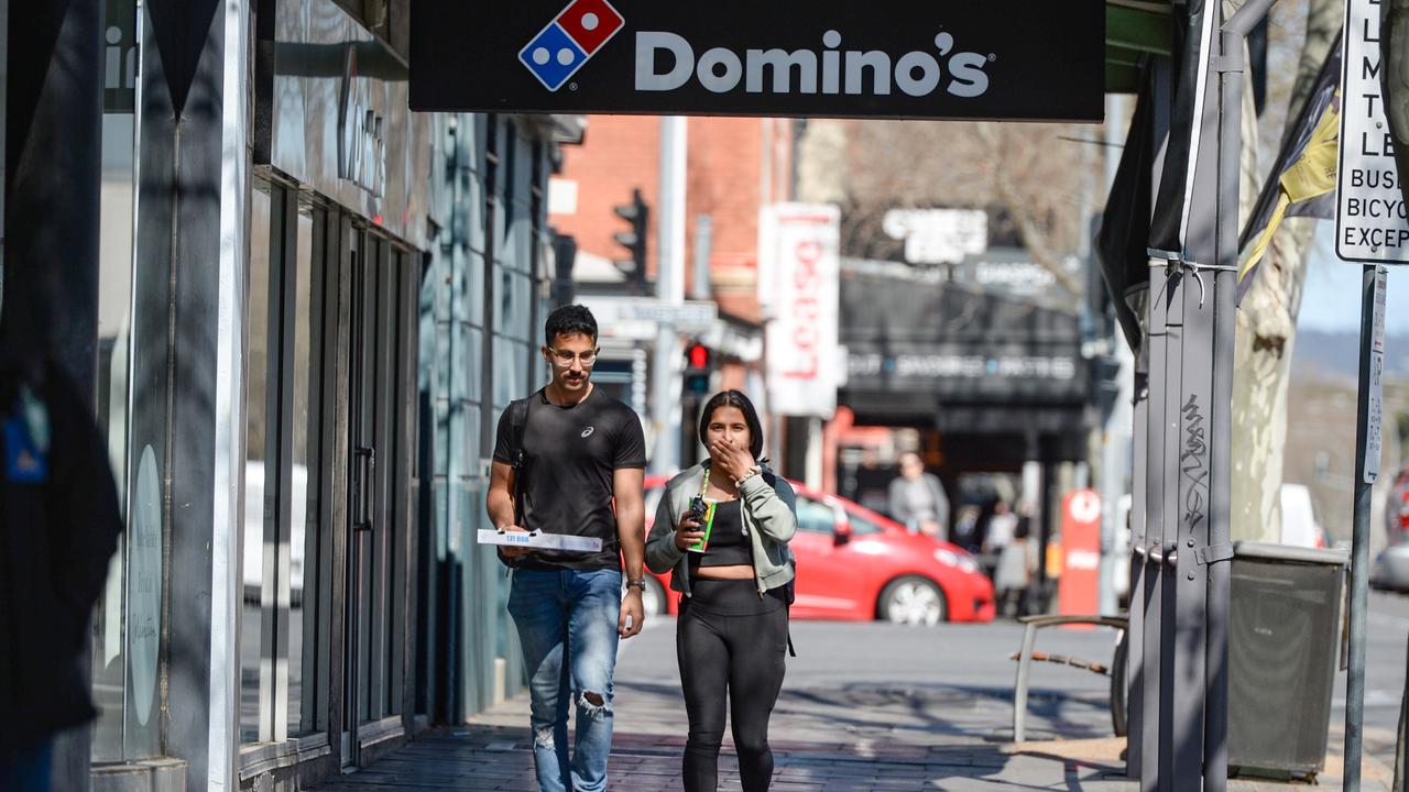 Domino’s reported a 74 per cent dive in full-year net profits on Wednesday. Picture: NCA NewsWire / Brenton Edwards