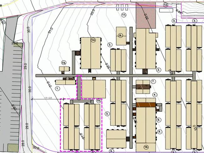 The new plans for the reduced workers camp for the Fitzroy to Gladstone Pipeline.