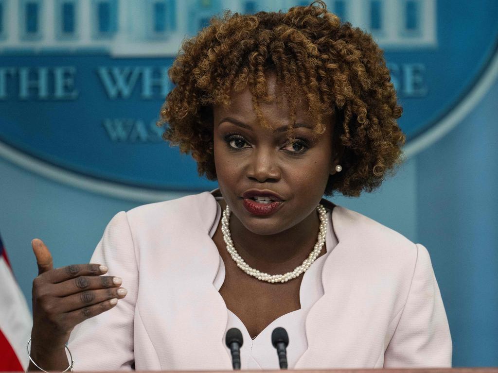 White House press secretary Karine Jean-Pierre. Picture: Jim Watson/AFP