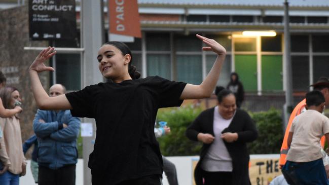 Eighty8 Dance Companyâ€™s crew tearing up the competition at the Unlock the Block event, at Ipswich's Darcy Doyle Place on August 12, 2022. Picture: Peta McEachern