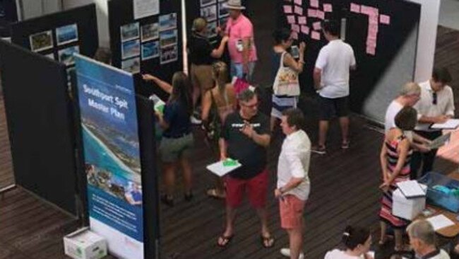 People attending The Spit master planning sessions on the Gold Coast.