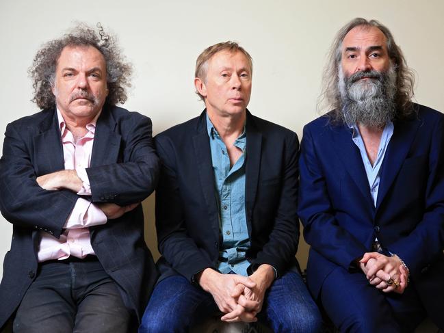 15/05/19 Dirty Three rock trio (L-R) Jim White, Mick Turner and Warren Ellis. Aaron Francis/The Australian