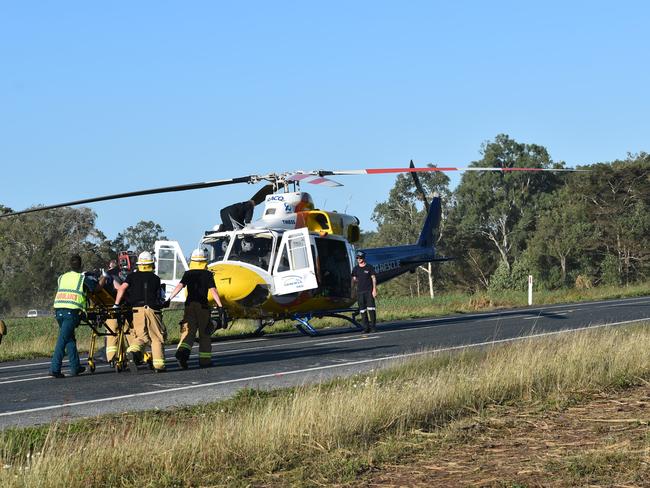 Walter Joseph Newton (Junior) was flown to hospital after a tragic crash that killed his father on the Bruce Highway near Pindi Pindi. Picture: Lillian Watkins.