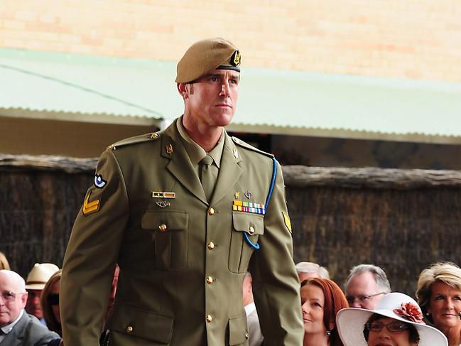 Ben Roberts-Smith when he was awarded a Victoria Cross in 2011.