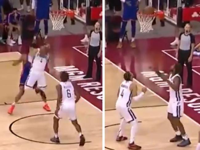 It's like this moment was scripted for a bad basketball movie.
