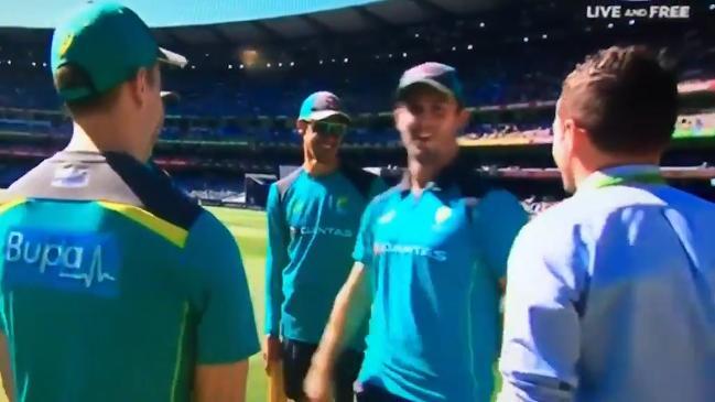 Mitch Marsh sprung by Channel Nine camera