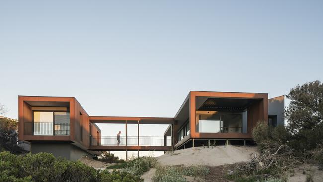 The Max Pritchard Gunner Architects designed Karkalla Dunes at Aldinga.