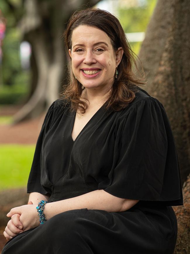 Julia Quinn takes a break from her HarperCollins book tour in Hyde Park. Picture: Julian Andrews