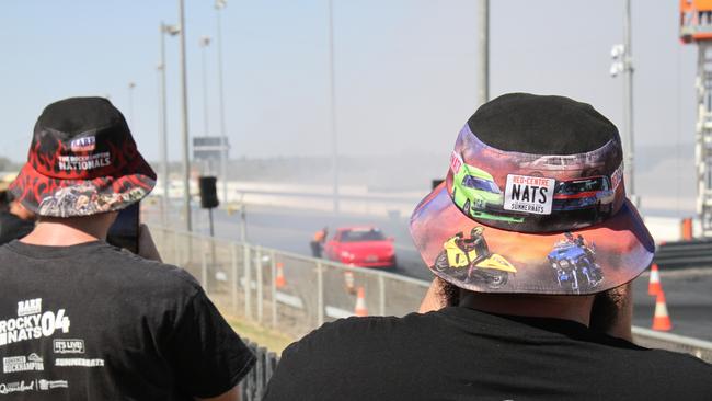 Punters watch on waiting for the action on the burnout pad to begin. Picture: Gera Kazakov